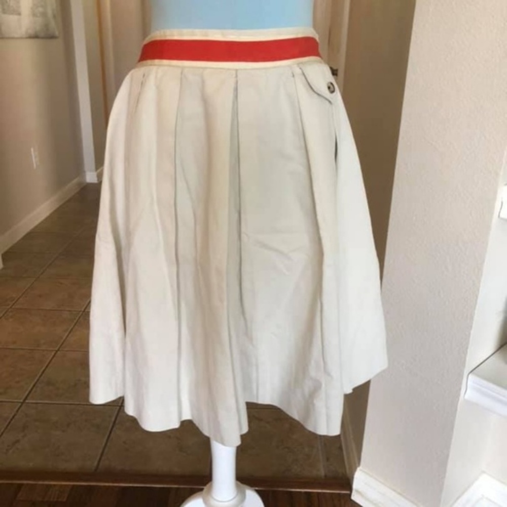 J.Crew pleated skirt 6 pocket ivory
